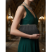 Evening Bag - Braided Straw Like w/ Metal Frame - Black - BG-92069B